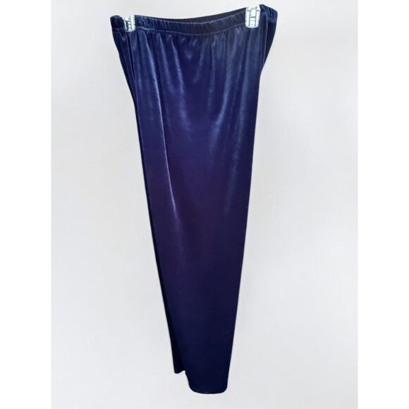 Melissa Molaire 2-Piece Navy Velour Lounge Set 1X Embellished Top & Stretch Pant - Picture 9 of 9
